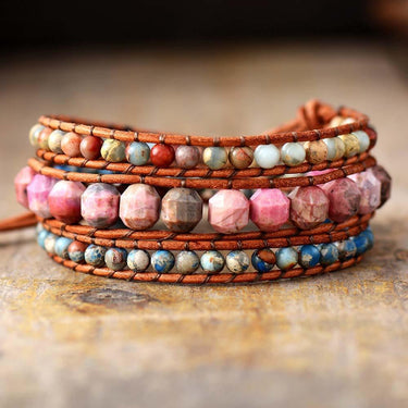 Tranquility Pink Rhodonite Wrap Bracelet-Your Soul Place